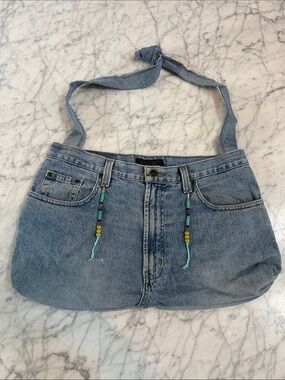 Denim Jeans Up-cycled Blue Purse Shoulder Bag Boho
